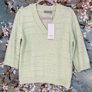 Frenzar Women's V-Neck Sweater - Light Green